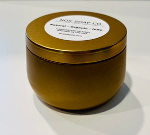 Elegant 8 oz Tin Candle in 4 Colors & Your Fav Scents